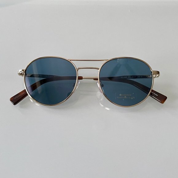 Ermenegildo Zegna Gold Metal Round Sunglasses - Picture 1 of 8